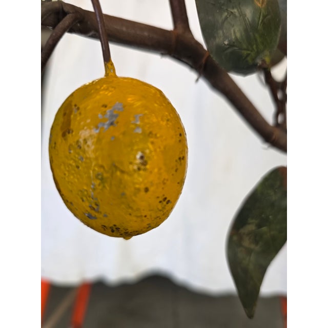 Metal Vintage Italian Tole Citrus Wall Sconce For Sale - Image 7 of 15