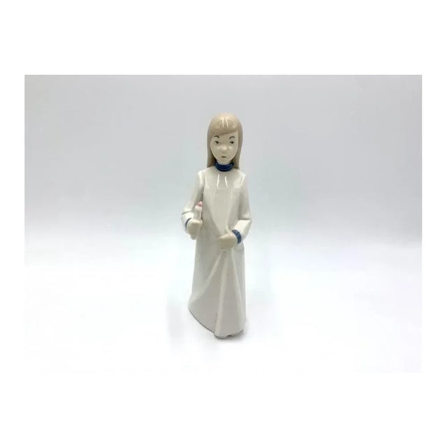 Porcelain Figurine of a Girl with a Candle, Spain, 1980s For Sale - Image 6 of 6