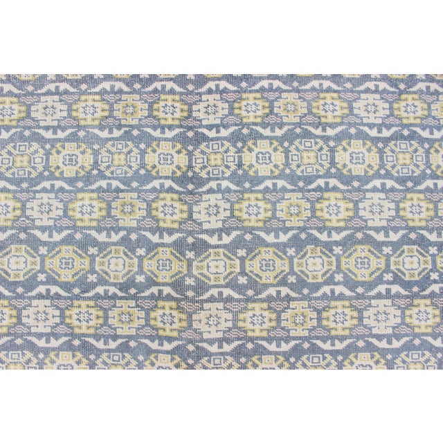 Antique Khotan Rug in Shades of Blue With Gray, L. Pink and Yellow Accents 9'8 X 13'4 For Sale In Atlanta - Image 6 of 13