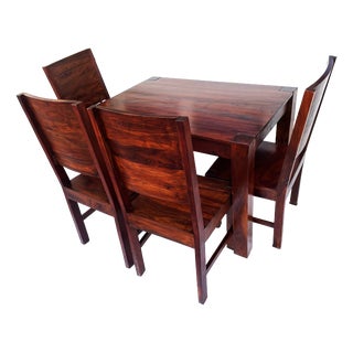Modernist Table and Chairs in Rosewood, 1970s, Set of 5 For Sale