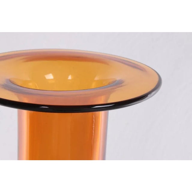 Scandinavian Yellow Glass Vase by Otto Brauer for Holmegaard, 1960s For Sale - Image 6 of 8