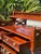 Vintage Mahogany Cheveret Bar Cart With Mirror & Glass Display | Traditional Hall Console For Sale In Tampa - Image 6 of 7