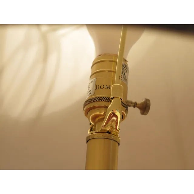 Approx: 20 Years Old High Quality Construction Heavy Solid Brass Base Regency Design Etched Crystal Column Condition:...