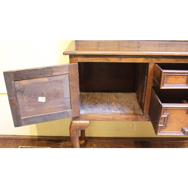 Brown Circa 1860-80 English Queen Anne Style Oak Dresser For Sale - Image 8 of 16