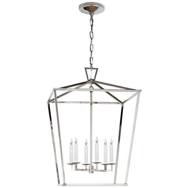 Darlana Large Lantern in Polished Nickel Designer: Chapman & Myers Canopy: 7.5" Round Mounting: Chain Shade Detail: No...