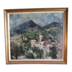 1955 "Looking South at Spencer Butte, Eugene Oregon" Pacific Northwest Landscape Oil Painting by Norma Driscoll, Framed
