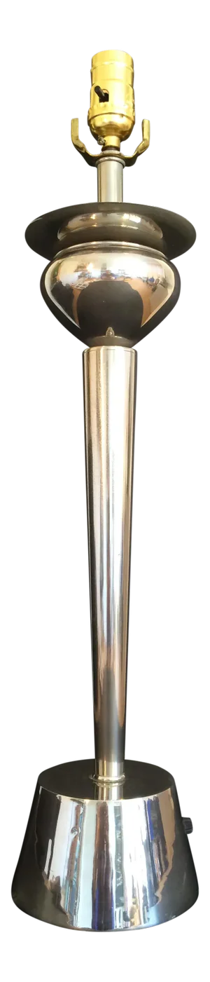Mid-Century Nickel Plated Tower Lamp