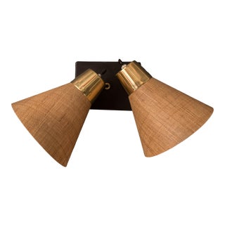Mid Century Fiberglass Prescolite Double Wall Sconce Lights For Sale