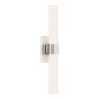 Ian K. Fowler for Visual Comfort Signature Presidio Petite Double Sconce in Polished Nickel with White Glass For Sale