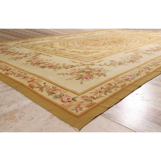 Beige Vintage Chinese Aubusson Rug, 11'05 X 17'09 For Sale - Image 8 of 10