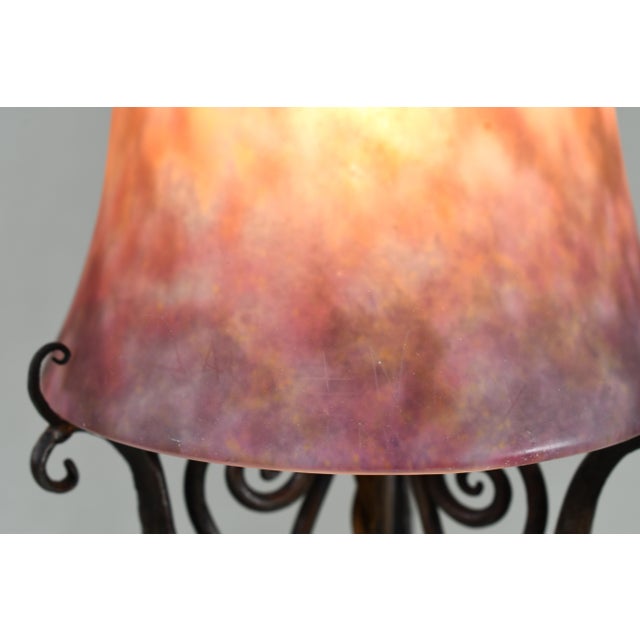 Ruby Red French Art Deco Table Lamp by Daum & Robj 1920s France For Sale - Image 8 of 11