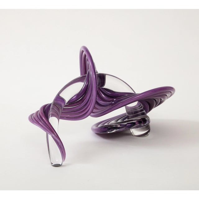 Glass 1990's Abstract Twirled Glass "Signed" Sculpture For Sale - Image 7 of 12