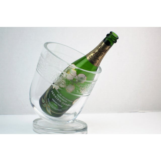 Crystal Slanted Etched Wine Ice Bucket For Sale - Image 4 of 7