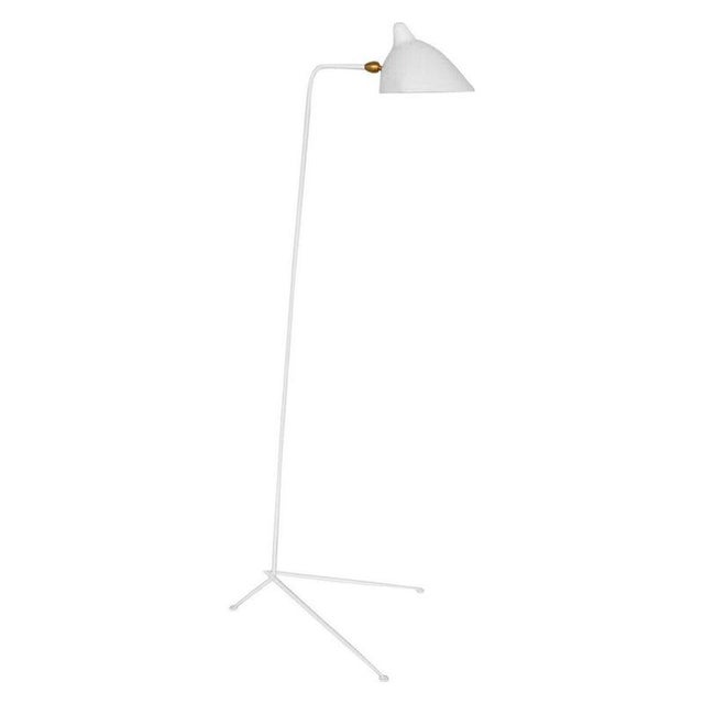 Mid-Century Modern White One-Arm Standing Lamp by Serge Mouille For Sale - Image 3 of 3