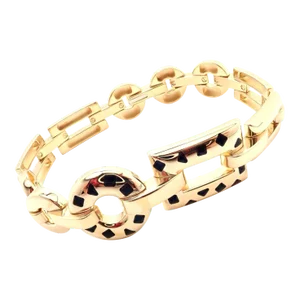 Cartier Panthere 18k Gold Black Lacquer Spot Link Bracelet Paper