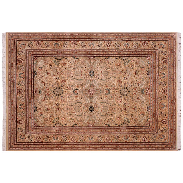 Art Nouveau 1990's Pak-Persian Beige Wool Rug - 9'0'' X 11'11'' For Sale - Image 9 of 9