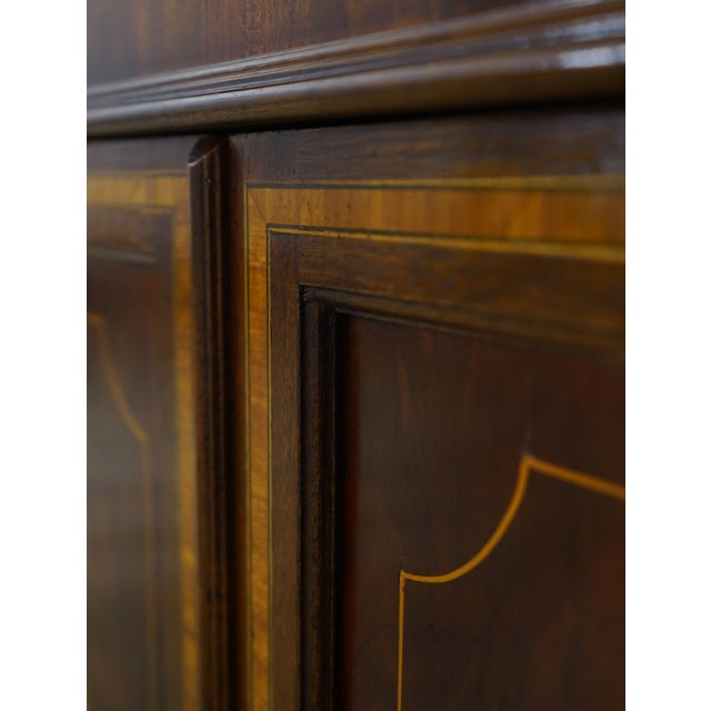 English Made Mahogany Inlaid Corner Cabinet For Sale - Image 13 of 17