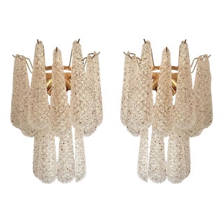 Murano Glass Gold Wall Sconces by Simoeng, Set of 2 For Sale