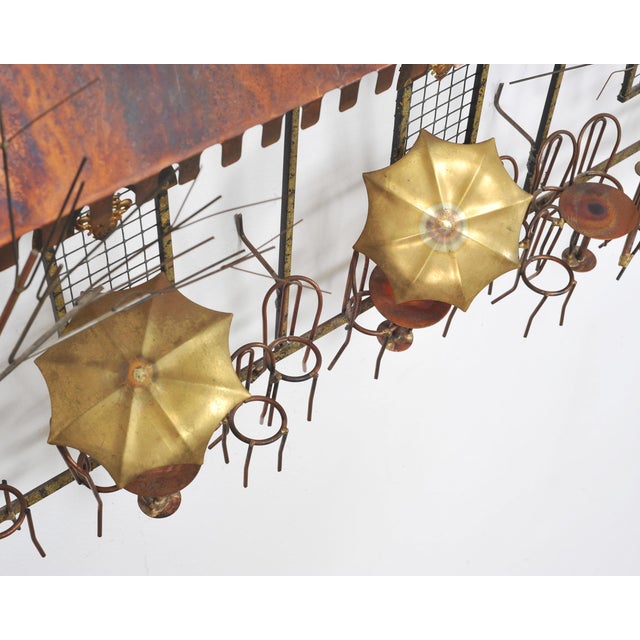 C. Jeré Attrib. Brass Parisian Café Bistro Wall Sculpture For Sale - Image 17 of 18