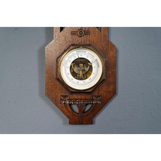 Wood Art Nouveau Weather Station, 1900s For Sale - Image 7 of 15