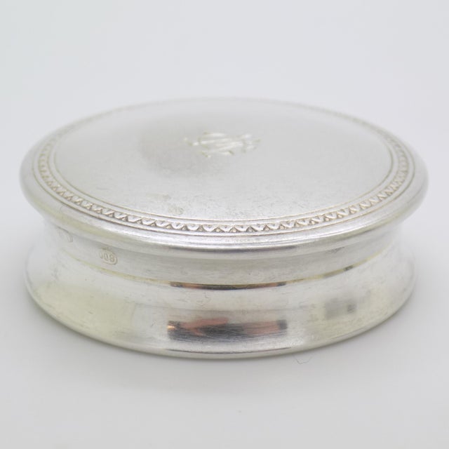 Vintage Italian Handmade Genuine Silver Rounded Pill Snuff Trinket Box, 1970s For Sale - Image 6 of 12