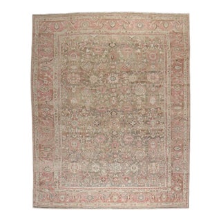Brown Blush Persian Malayer Vintage Carpet - 9' x 12'10" For Sale