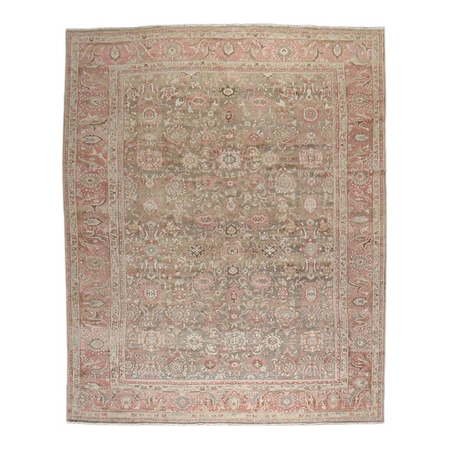 Brown Blush Persian Malayer Vintage Carpet - 9' x 12'10" For Sale