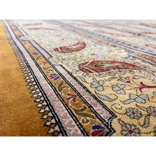 Extremely Fine Persian Silk Qum Rug 6'7" X 9’11" For Sale In New York - Image 6 of 9