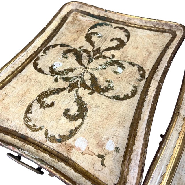 Vintage Italian Florentine Folding Tray Tables With Stand - Set of 4 For Sale - Image 12 of 12