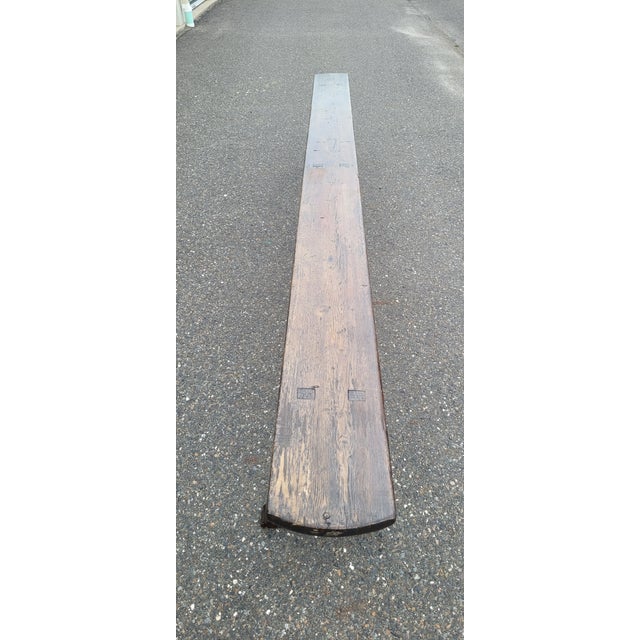 1940s Long Refractory Trestle Bench For Sale - Image 9 of 10