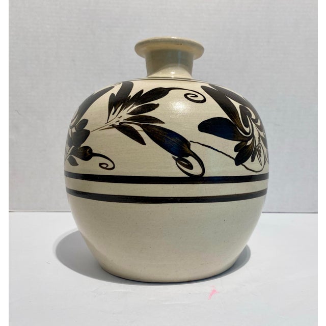 Vintage Signed Chinese Cizhou Kiln Style Vase For Sale - Image 4 of 8