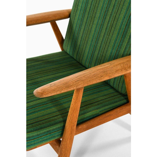 Set of Easy Chairs in Oak with Original Fabric attributed to Hans Wegner, 1950s For Sale - Image 6 of 9