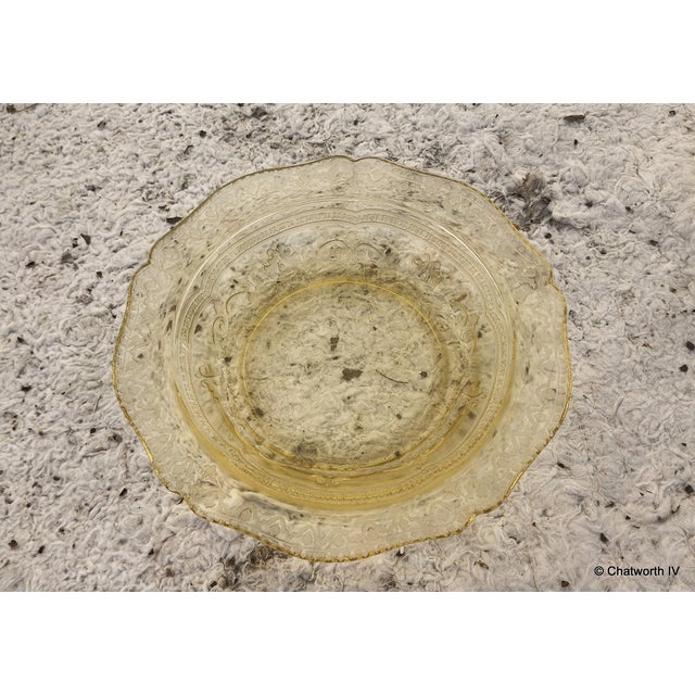 5 Art-Deco Federal Glass Co 1930s Depression Era Amber Spoke Patrician Bowls For Sale In New York - Image 6 of 9