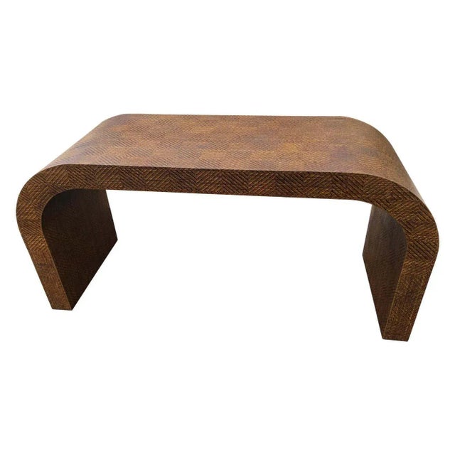 Vintage Seagrass Waterfall Console Table For Sale - Image 13 of 13