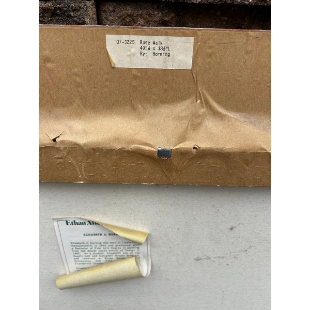 Vintage Impressionist Garden Landscape With Woman by Elizabeth Horning for Ethan Allen For Sale - Image 11 of 11