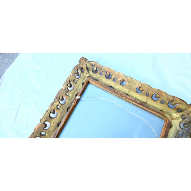 Antique Italian Gilt Wood Mirror For Sale - Image 9 of 10