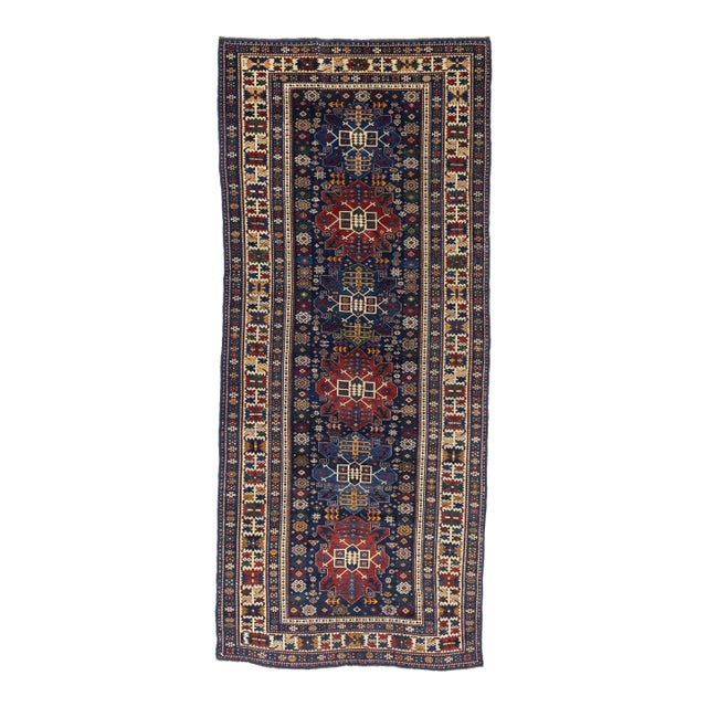 Antique Caucasian Shirvan Rug 4'1" X 9’10” For Sale