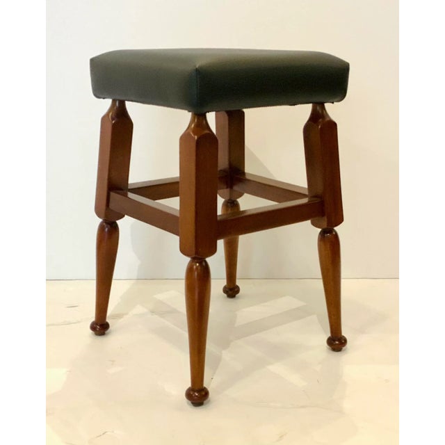 Black Leather Mayan Footstool For Sale - Image 4 of 4