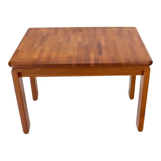 1970s Midcentury Danish Modern Solid Teak Side Table For Sale