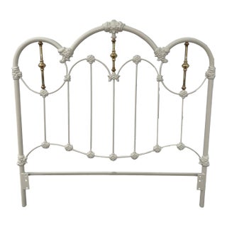 Vintage Iron Bed Headboard by Elliott’s Designs Inc. For Sale
