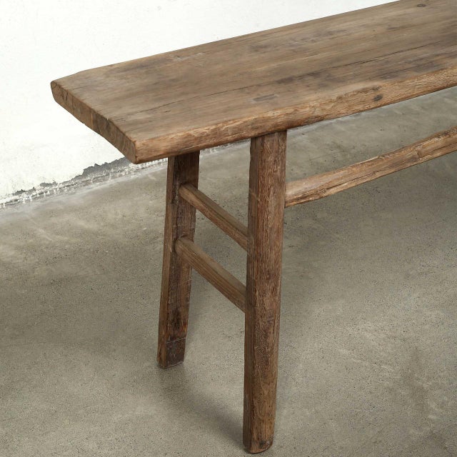 Mid 20th Century Vintage Console Table in Weathered Natural Wood For Sale - Image 5 of 7