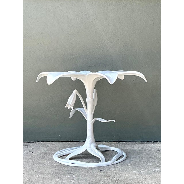 Vintage Arthur Court Cast Aluminum Lily Dining Table Pedestal For Sale - Image 11 of 16