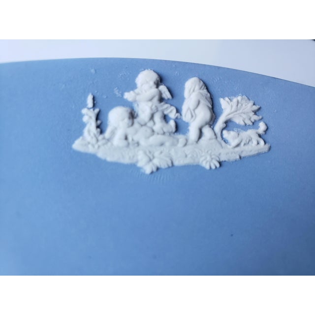 English Vintage Wedgwood Blue Jasperware Catchall For Sale - Image 3 of 7