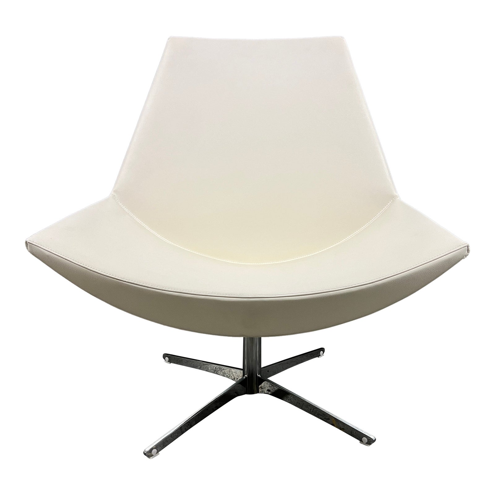 Gordon International Synergy Model 58 Cream Leather Swivel Chair Chairish