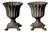 Small Antique Cast Iron Fluted Urn Planters, 1890s, Set of 2 For Sale