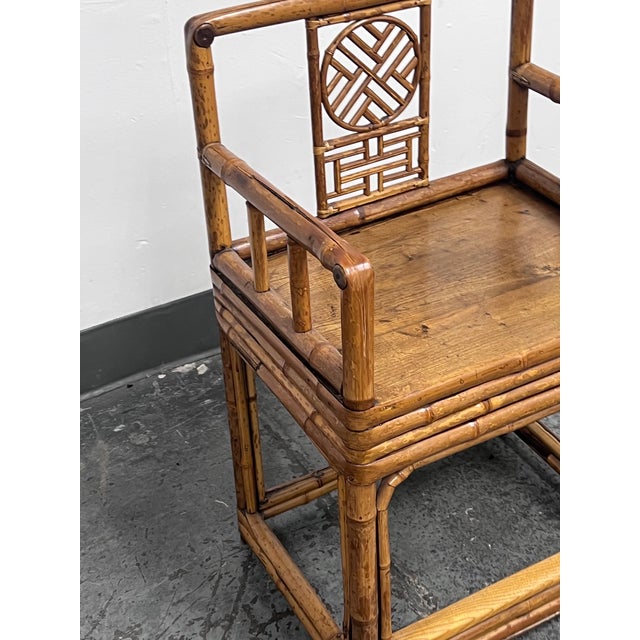 Wood Antique Chinese Bamboo Chair, Circa 1880 For Sale - Image 7 of 12