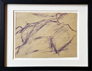 Christian Rohlfs, Berg mit Mond, Drawing, Certificate of Authenticity, Provenance: Paul Vogt, Essen