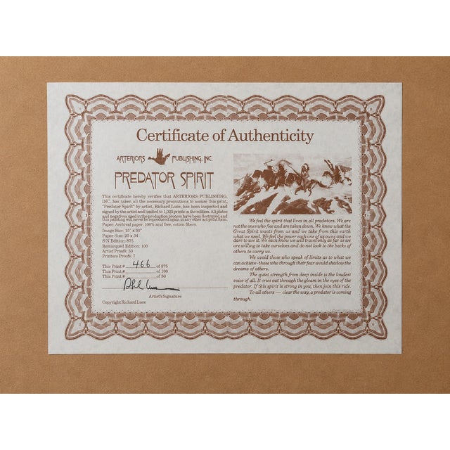 1990s Richard Luce Predator Spirit Signed Limited Edition Framed Western Print For Sale In San Diego - Image 6 of 6