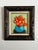 Contemporary Contemporary Original Alexandra Brown Pop Floral Still Life Oil Painting Chunky Vintage Frame For Sale - Image 3 of 6