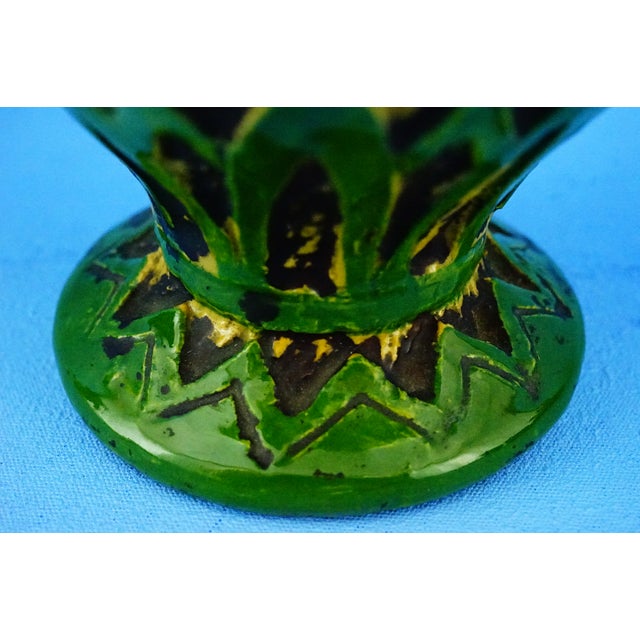 Antique Green Neo-Renaissance Vases in Relief by Vincenzo Corrente, 1890s, Set of 2 For Sale - Image 12 of 18